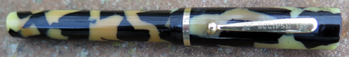 AN OLD ECLIPSE FLAT HEAD FOUNTAIN PEN WITH A BROAD WET NOODLE EVERSHARP SKYLINE NIB